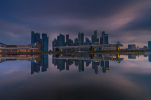 Singapore skyline at evening, Singapore